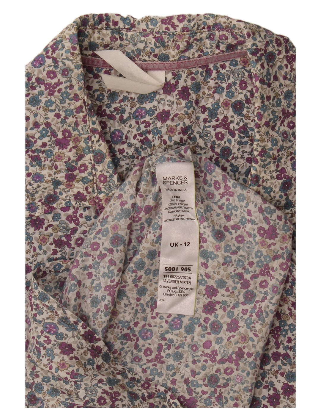 Marks & Spencer Chemise Femme UK 12 Medium Multicolore Floral Coton