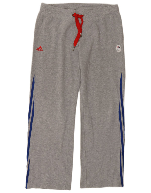 Adidas Pantalon de survêtement Team GB pour femme UK 14 Large Gris Moucheté Coton