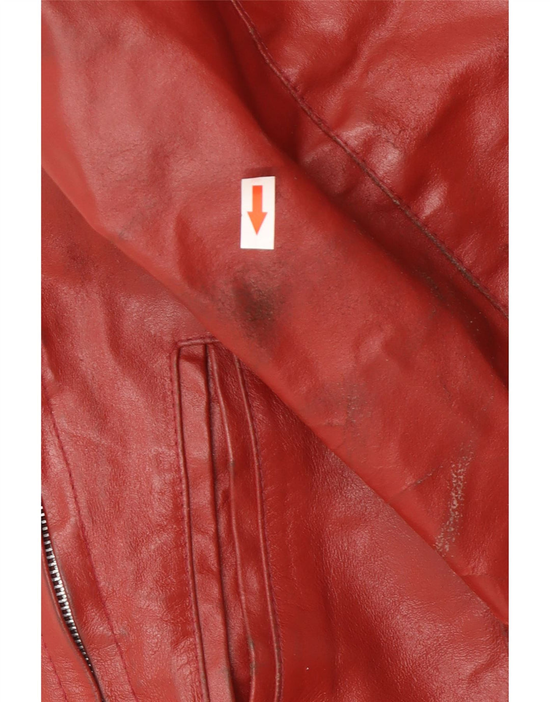 veste en cuir femme vintage UK 14 Rouge moyen