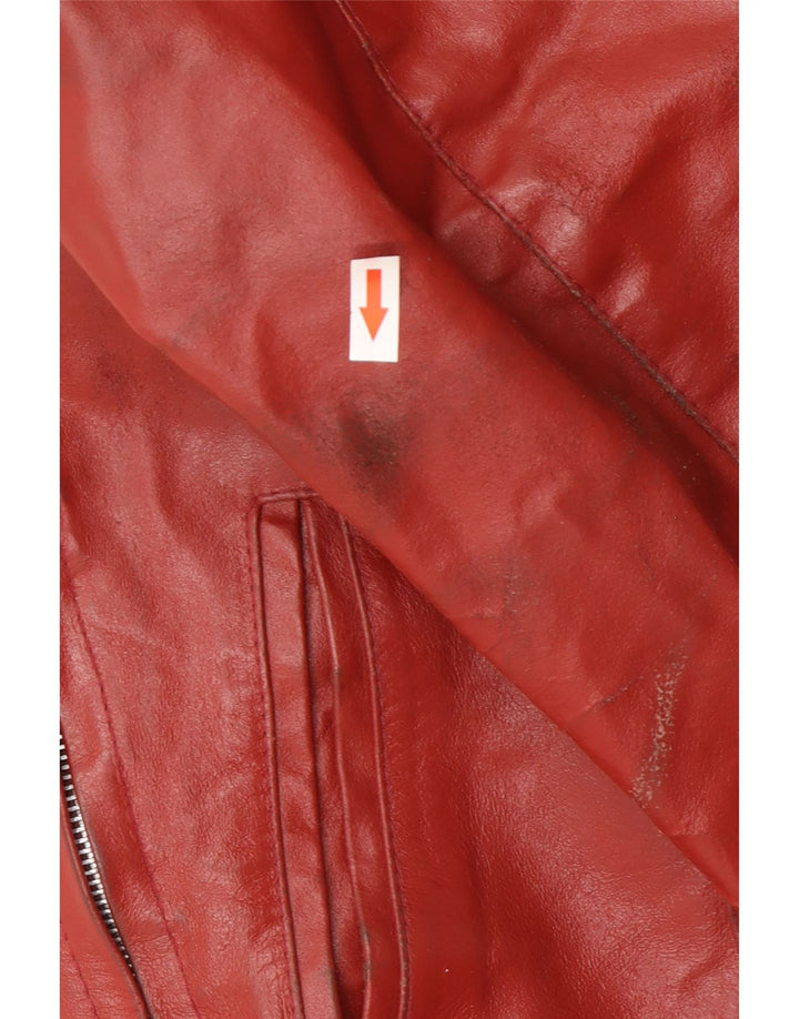 veste en cuir femme vintage UK 14 Rouge moyen