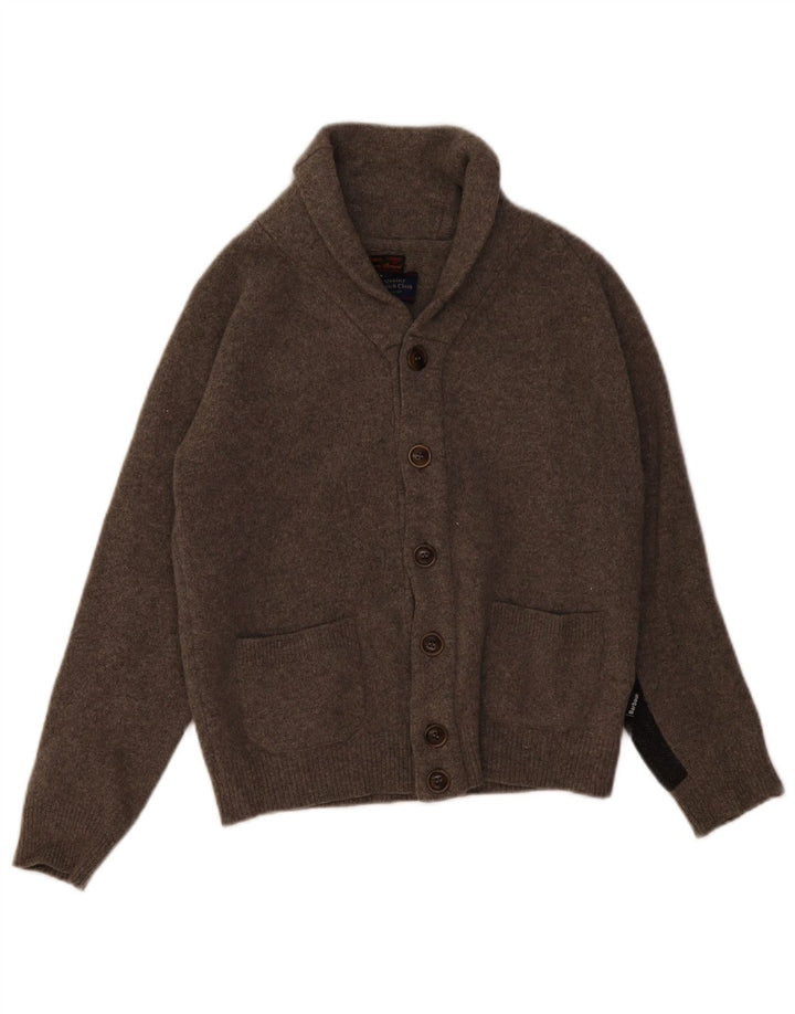 BARBOUR Garçon Cardigan Pull 11-12 ans Grande Laine Colorblock Gris