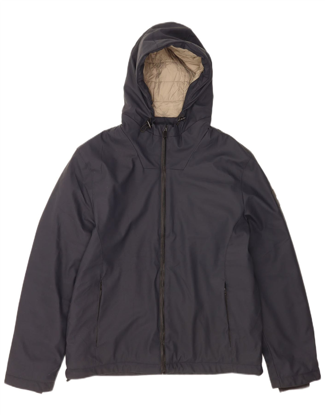 Liu Jo Veste coupe-vent à capuche pour homme UK 40 Large Bleu marine Polyester