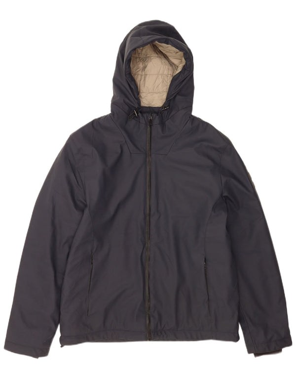 Liu Jo Veste coupe-vent à capuche pour homme UK 40 Large Bleu marine Polyester