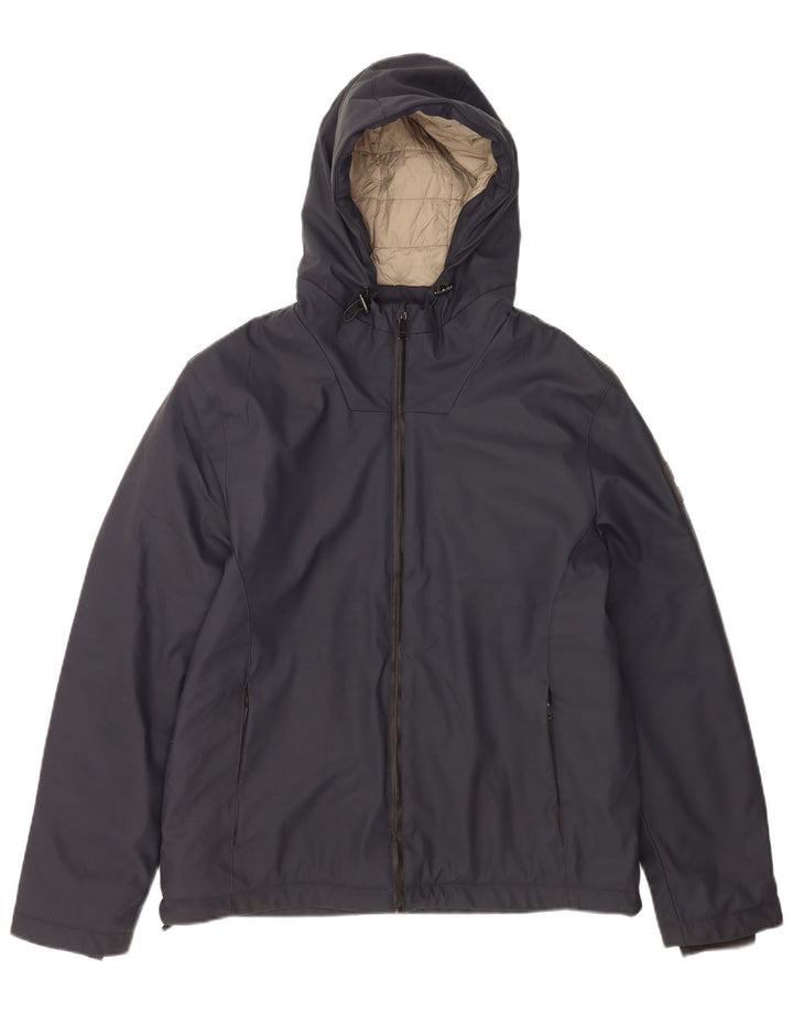 Liu Jo Veste coupe-vent à capuche pour homme UK 40 Large Bleu marine Polyester
