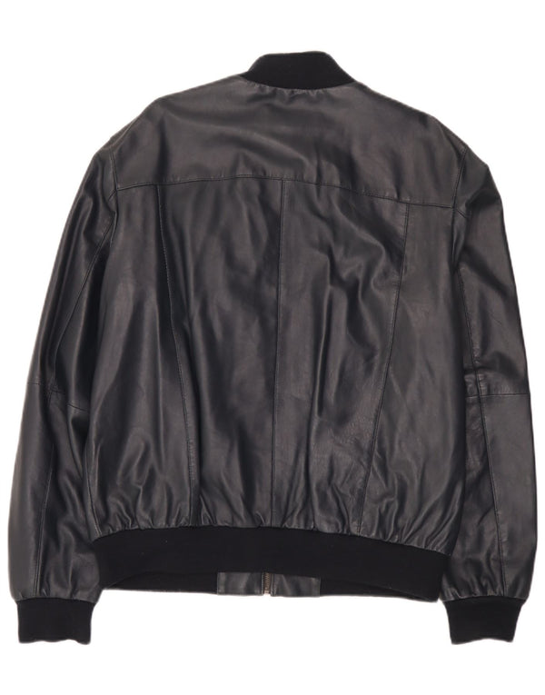 Conbipel Veste en Cuir Bomber Homme IT 56 2XL Bleu Marine