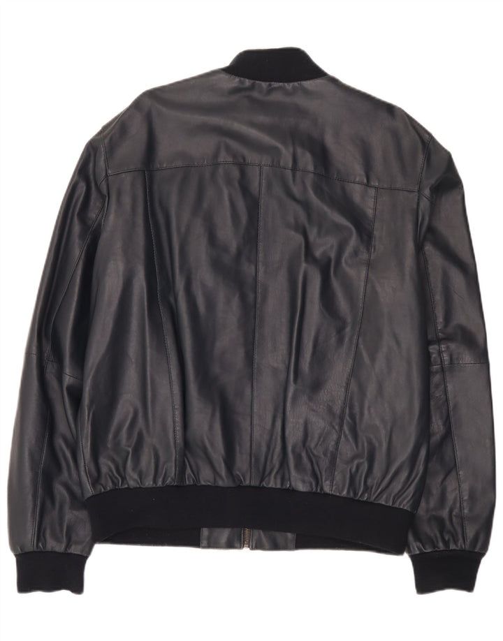 Conbipel Veste en Cuir Bomber Homme IT 56 2XL Bleu Marine