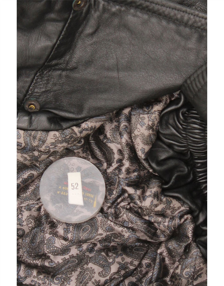 veste en cuir double boutonnage vintage pour homme IT 52 XL Cuir noir