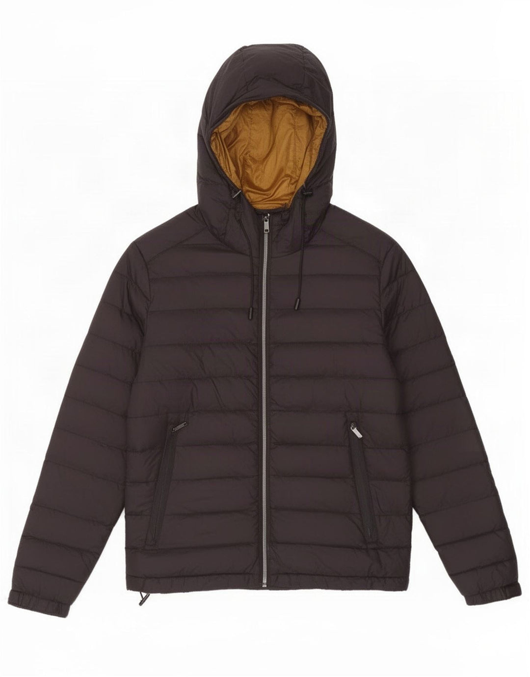 Zara Veste matelassée à capuche pour homme UK 38 Medium Noir Nylon