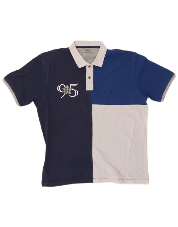 Harmont & Blaine Polo Graphique Homme Large Bleu Marine Colourblock