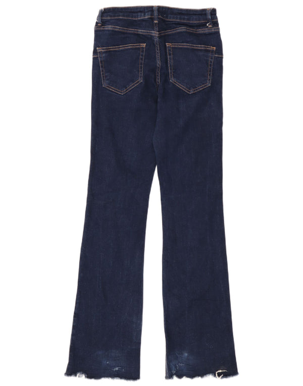 Zara Jean évasé pour femme EU 38 Small W28 L33 Bleu Coton
