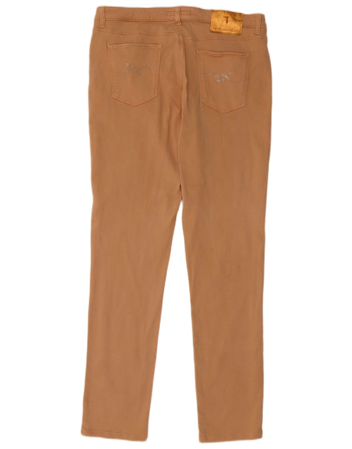 TRUSSARDI Pantalon décontracté slim IT 46 Large W32 L30 Beige Lyocell