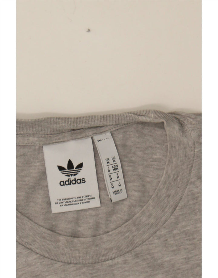 ADIDAS Mens Graphic T-Shirt Top Medium Grey Cotton Vintage Adidas and Second-Hand Adidas from Messina Hembry 
