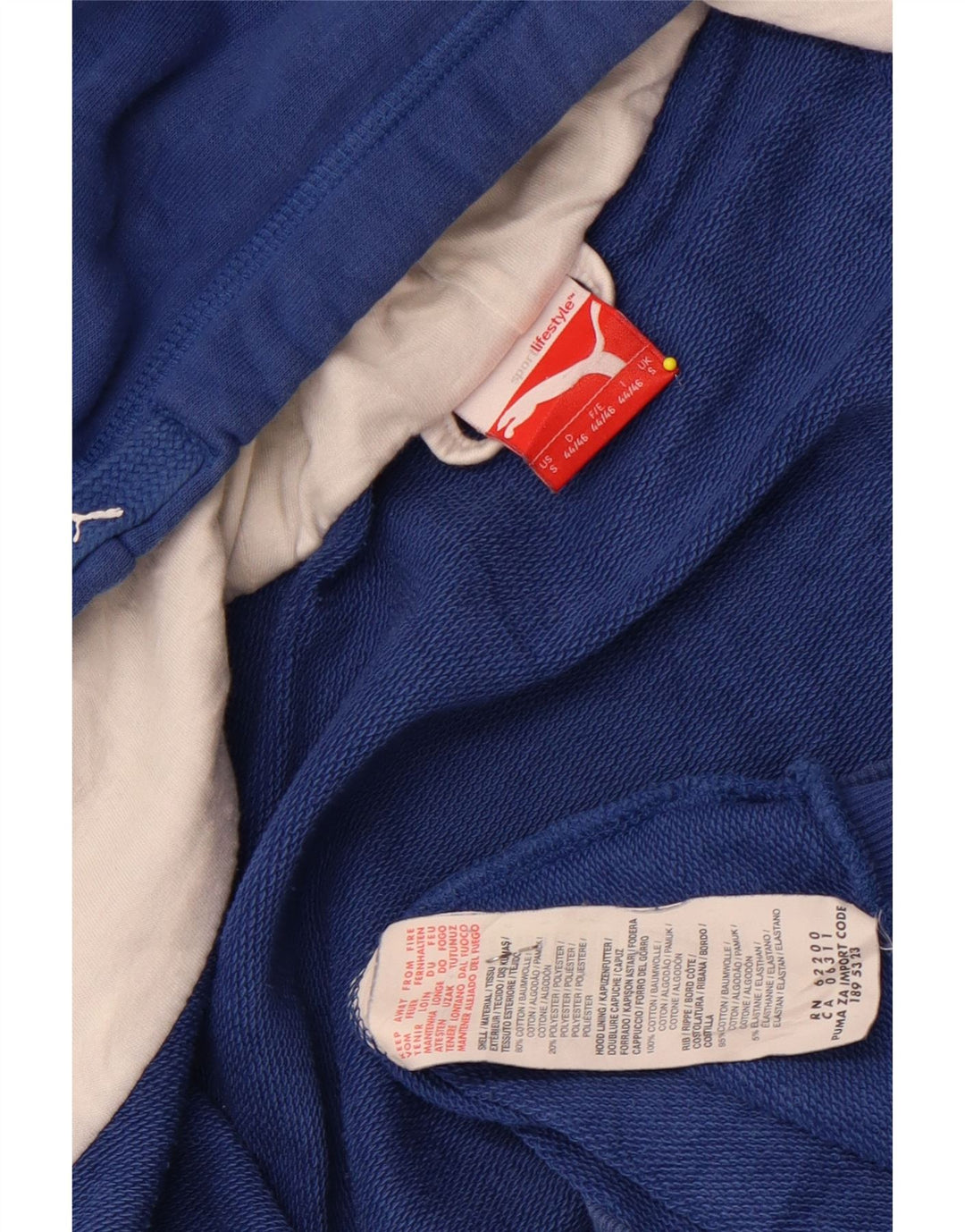 Puma Sweat à capuche graphique zippé pour homme, petit, bleu, coton