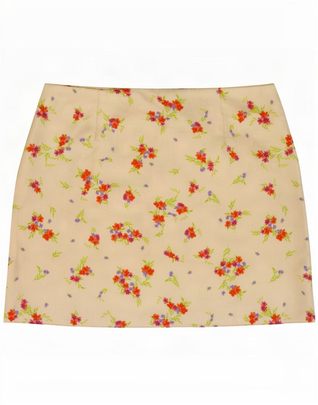 Zara Femme Mini Jupe Moyenne W28 Blanc Floral Polyester