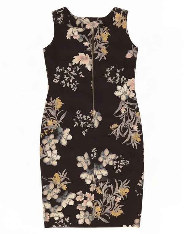 Marks & Spencer Robe fourreau sans manches pour femme UK 12 Medium Noir Floral