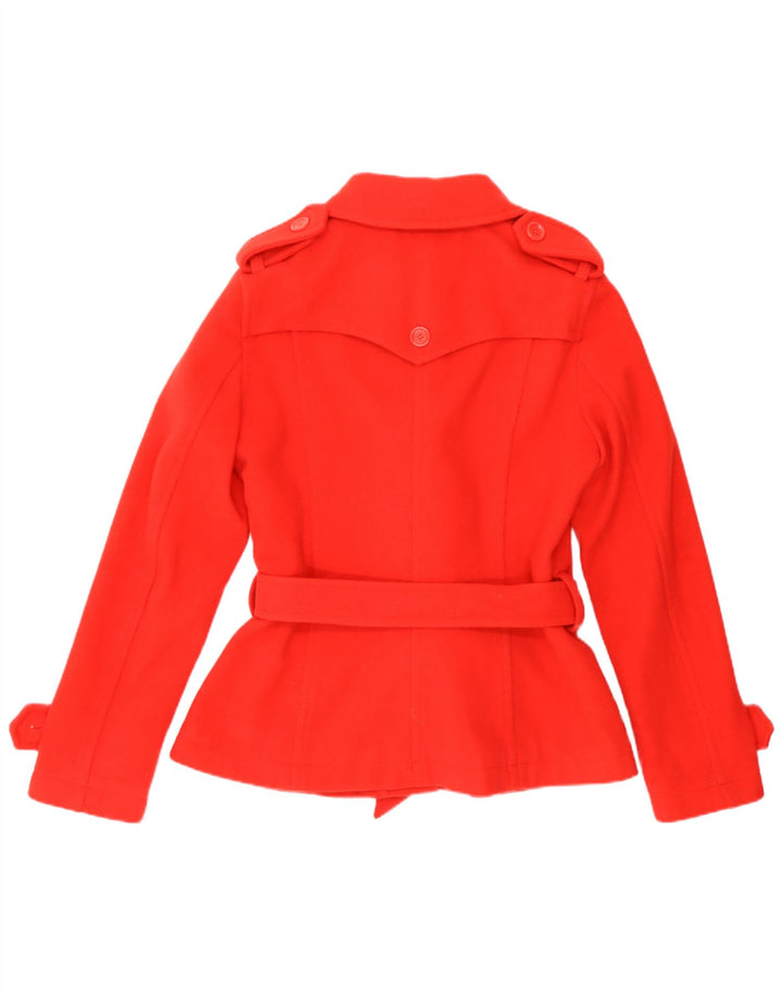 Moschino Duffle Jacket Militaire Femme UK 12 Laine Rouge Moyen