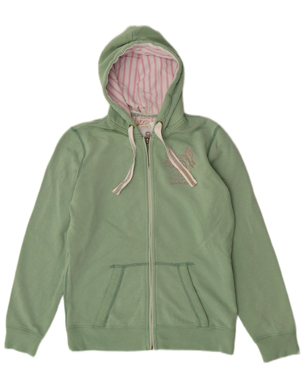 Joules Pull à capuche zippé coupe classique pour femme UK 8 petit coton vert