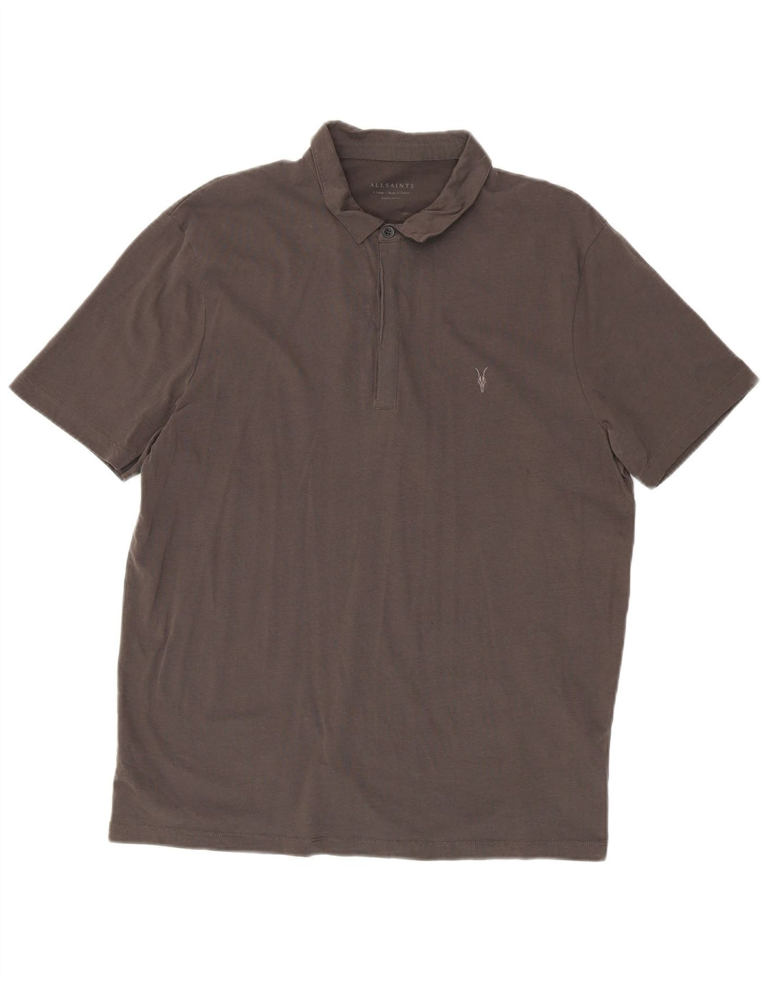 All Saints Polo Regular Fit XL Gris Coton Homme