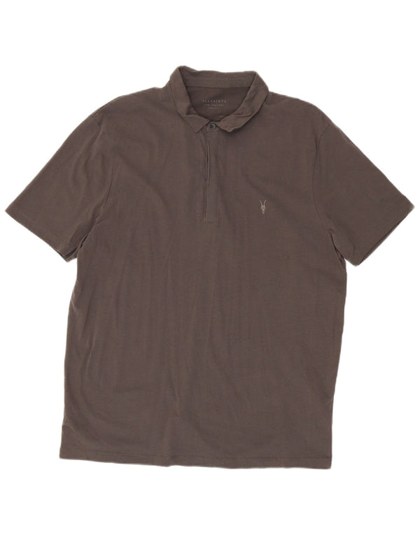 All Saints Polo Regular Fit XL Gris Coton Homme