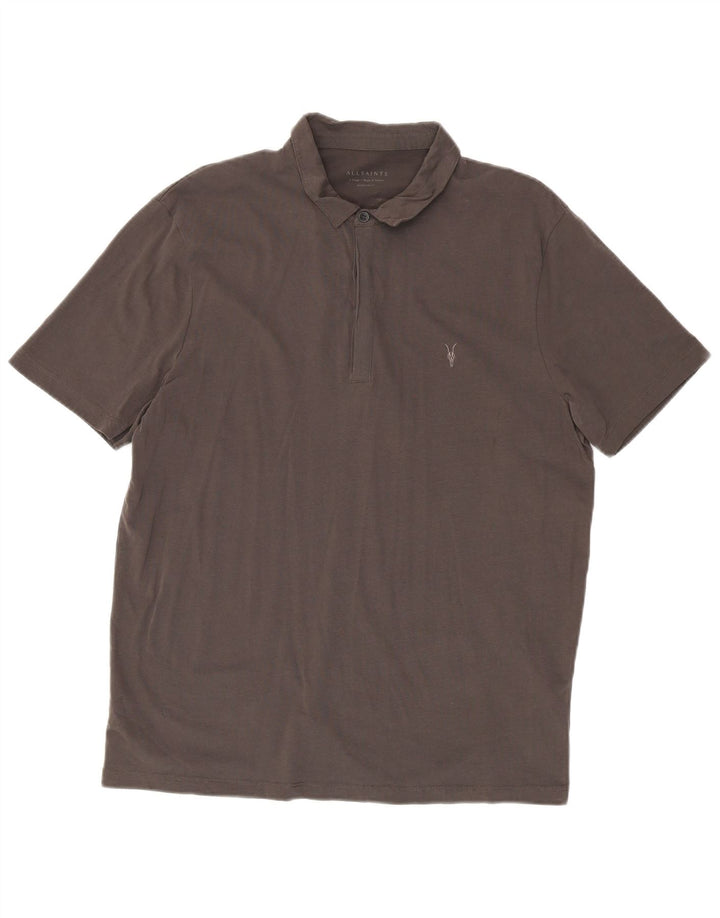 All Saints Polo Regular Fit XL Gris Coton Homme