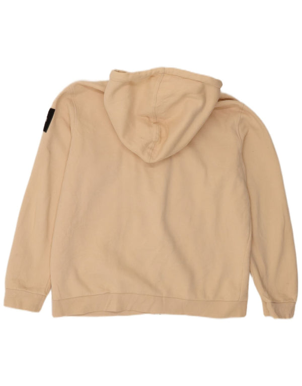 Jack & Jones Pull à capuche zippé pour homme en coton beige Large