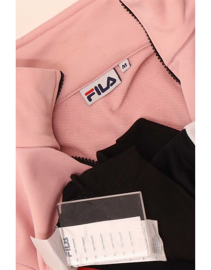 Fila Veste de survêtement graphique pour femme UK 14 Rose moyen Colourblock