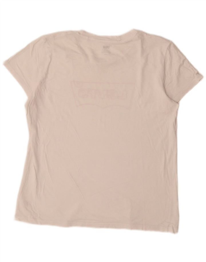 Levi's T-Shirt Graphique Femme UK 16 Large Blanc