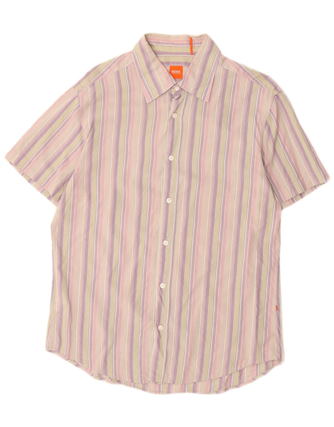 Hugo Boss Chemise à manches courtes en coton à rayures multicolores