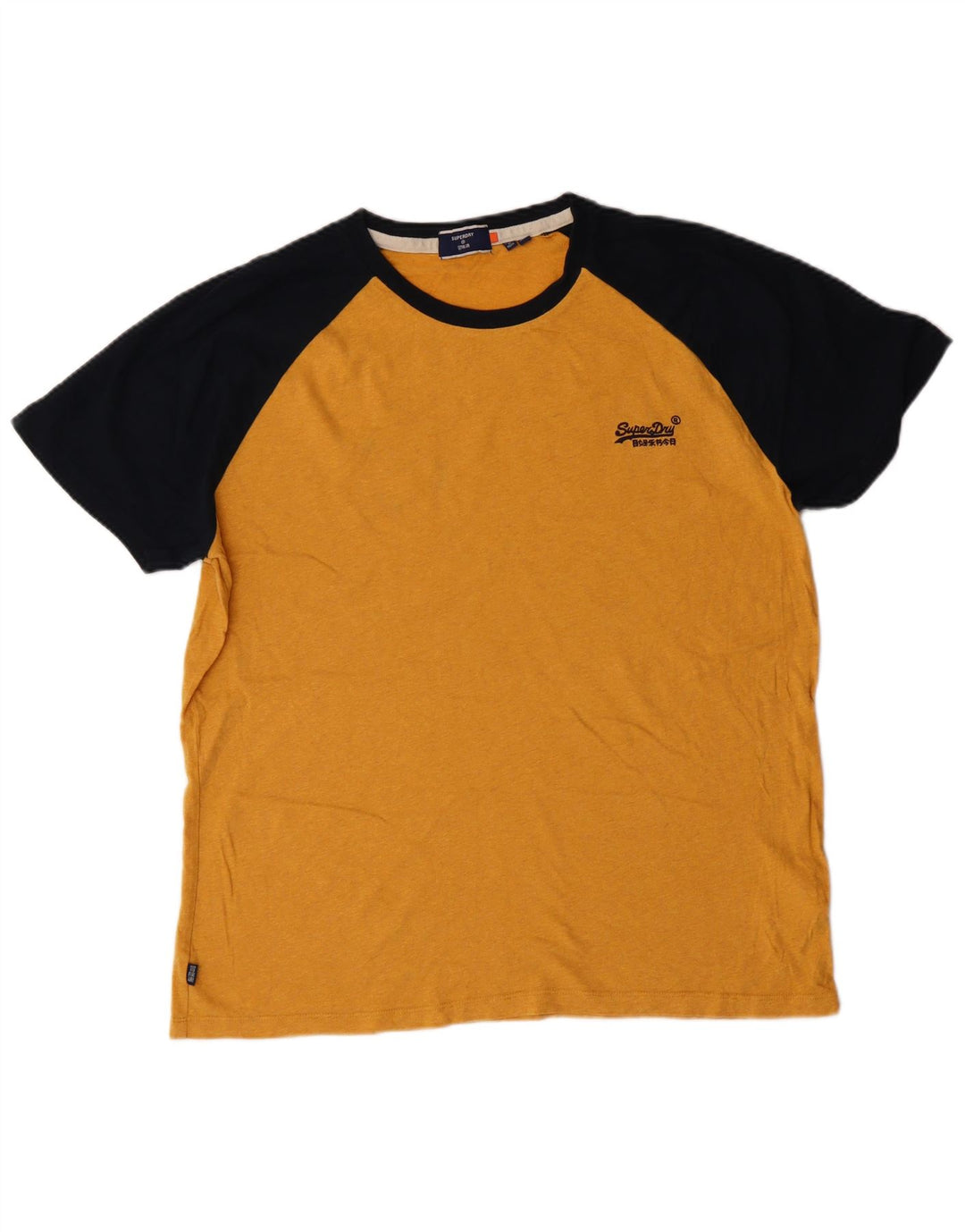 Superdry T-Shirt Homme Top 2XL Coton Colorblock Jaune