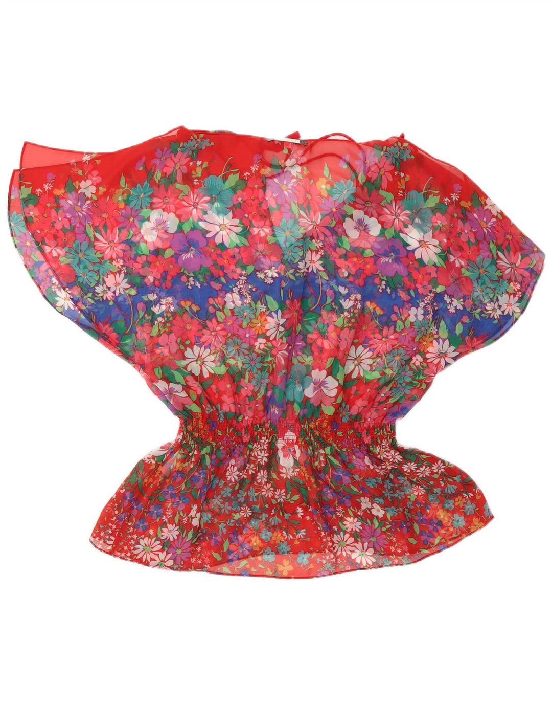Replay Femme Chemisier Top UK 44 Rouge Moyen Floral Polyester