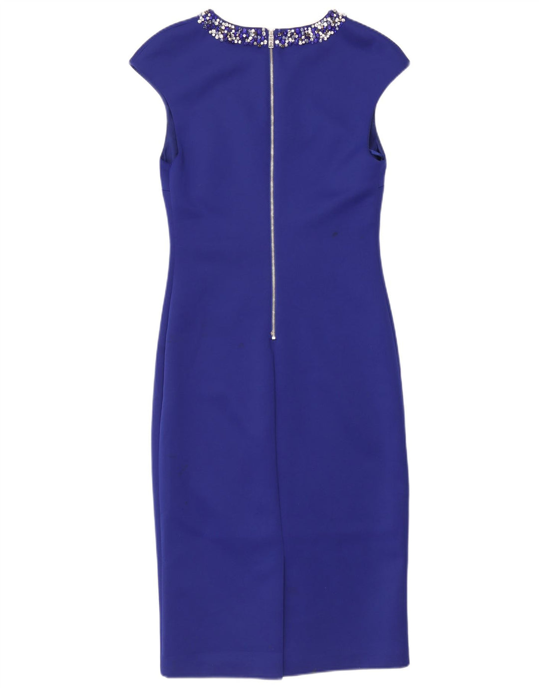 Ted Baker Robe fourreau sans manches pour femme Taille 3 Bleu moyen Polyester