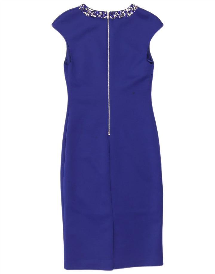 Ted Baker Robe fourreau sans manches pour femme Taille 3 Bleu moyen Polyester
