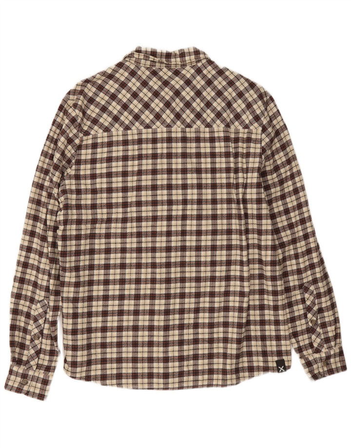 Montura Chemise en flanelle pour homme en coton à carreaux marron