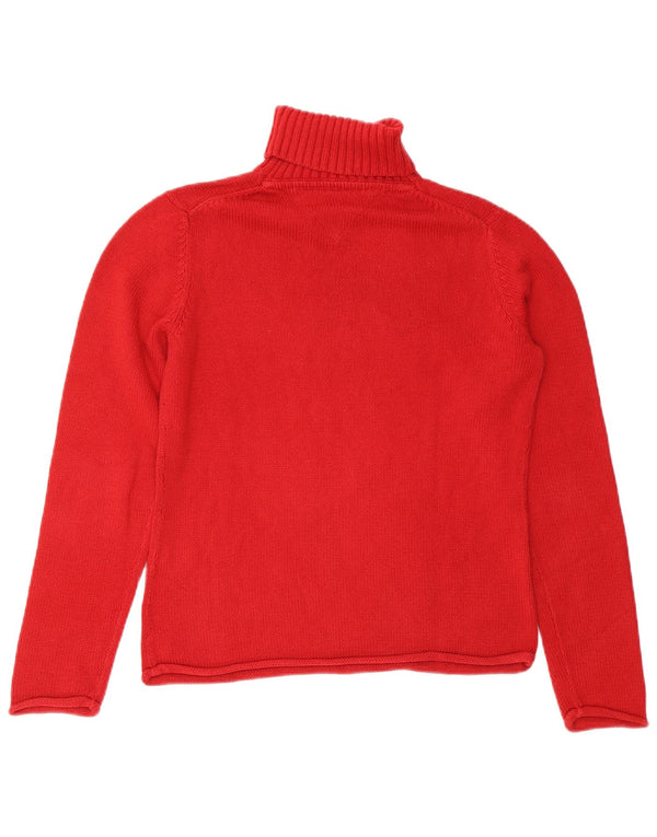 Tommy Hilfiger Pull graphique à col roulé pour femme UK 14 Large Rouge