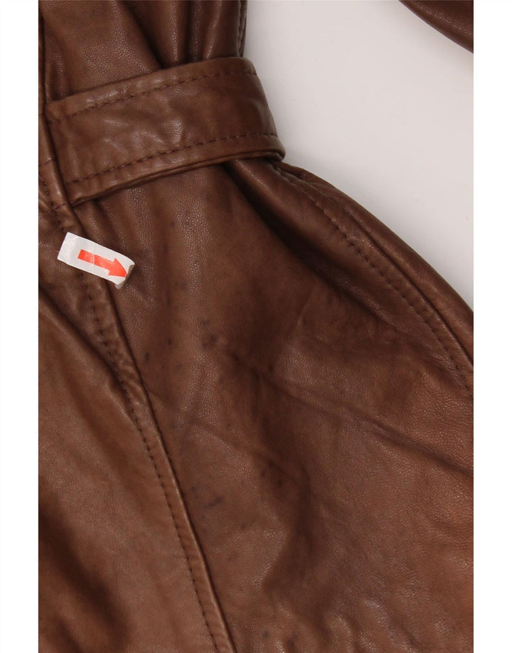 Veste en cuir surdimensionnée femme vintage UK 18 XL Cuir Marron