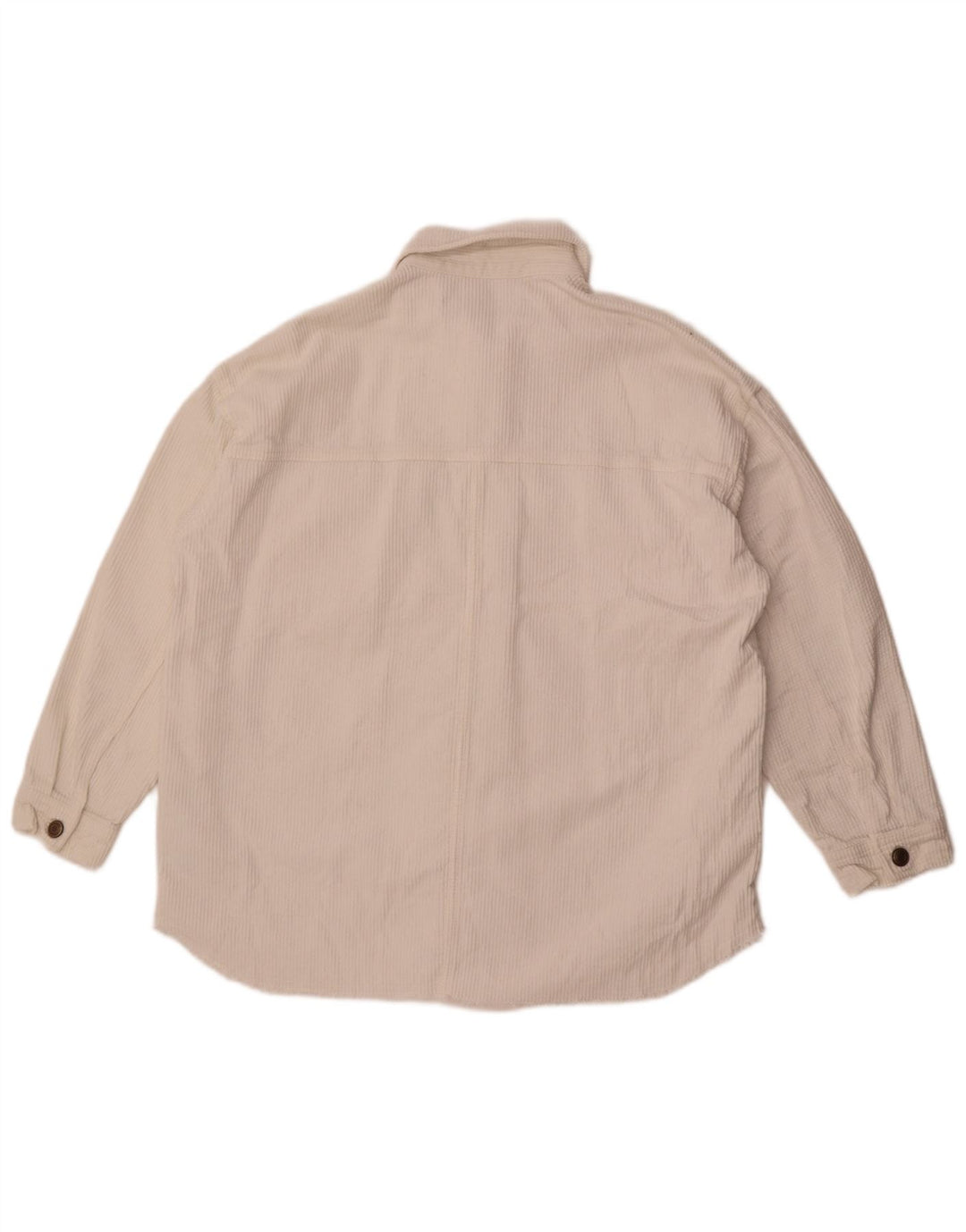 Zara Veste surdimensionnée en velours côtelé pour femme UK 10 Petit coton blanc