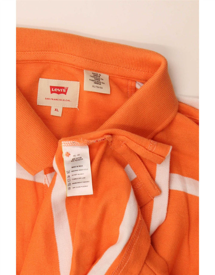 Levi's Polo XL Homme Orange Rayé Coton
