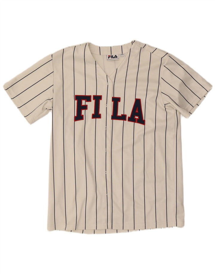 Fila Haut en jersey surdimensionné graphique pour femme UK 10 Petit blanc rayé