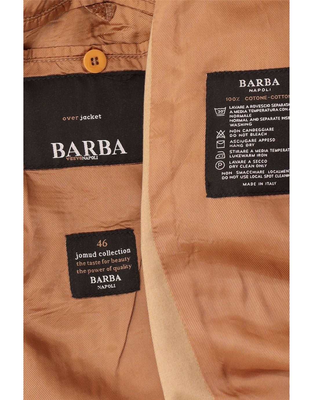 Barba Manteau Homme IT 46 Petit Coton Beige