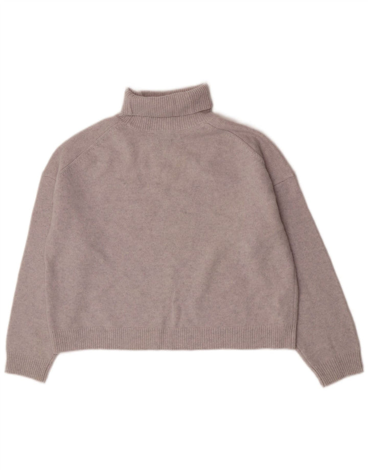 Massimo Dutti Pull surdimensionné à col roulé pour femme UK 6 XS Gris Laine