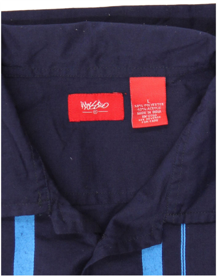 Mossimo Chemise à Manches Courtes Garçon 14-15 Ans Large Bleu Marine Rayé