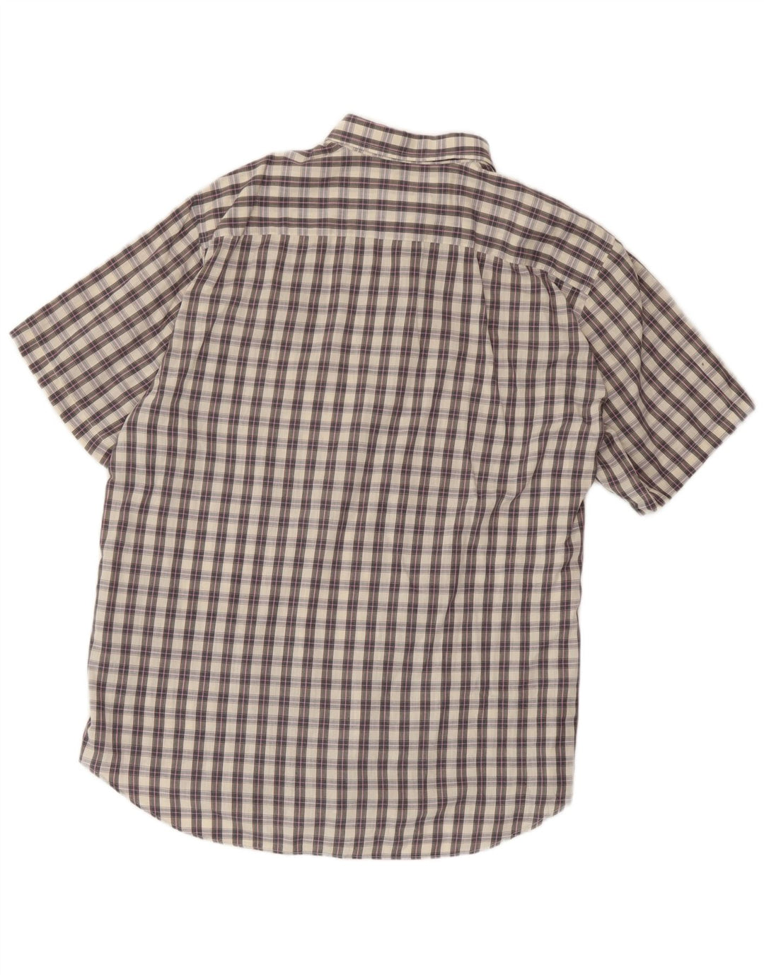 Mario Ferrari Chemise à Manches Courtes Homme Gris Moyen à Carreaux