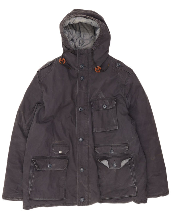 Levi's Veste coupe-vent militaire à capuche pour homme UK 44 2XL Bleu marine Coton