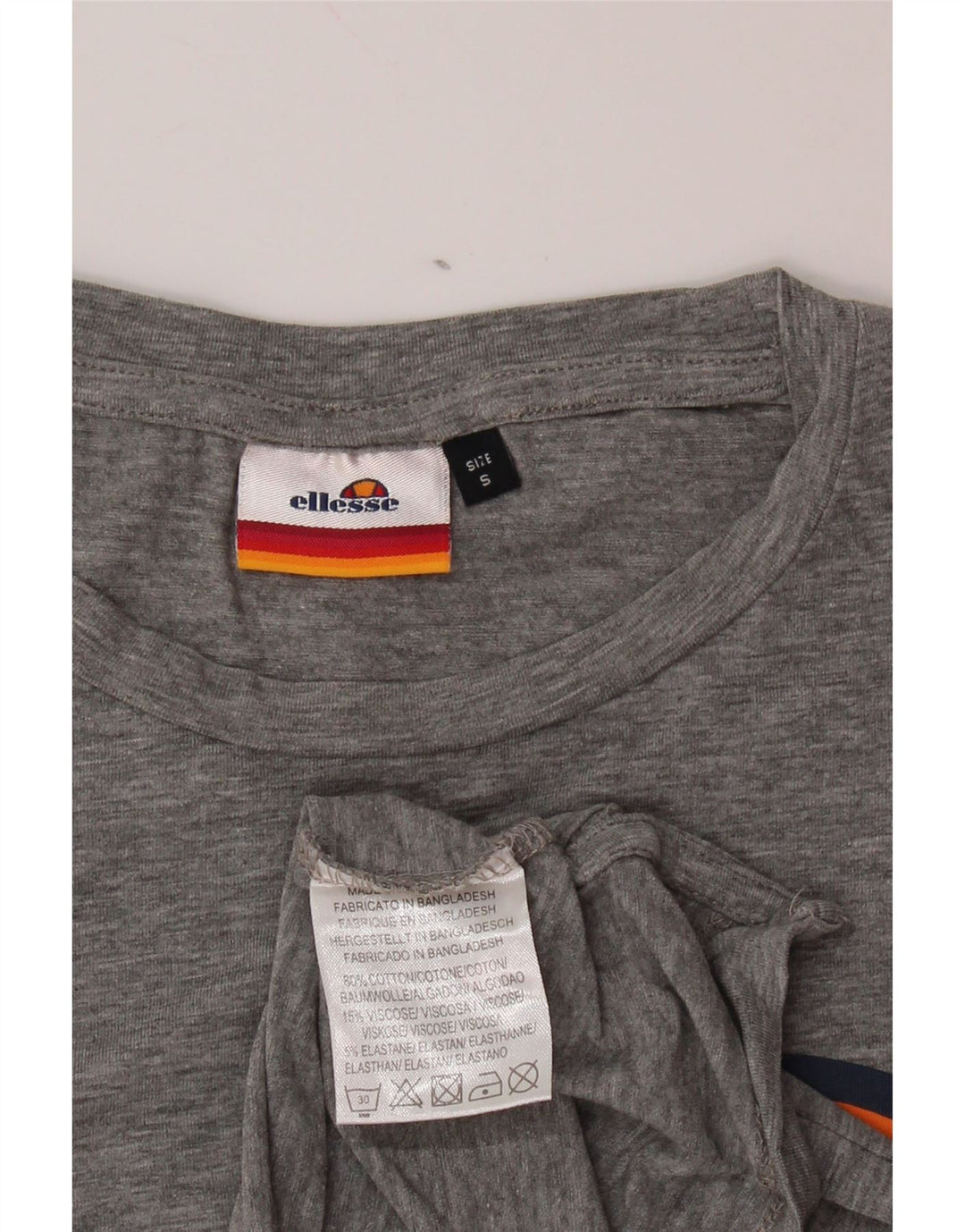 ELLESSE T-shirt graphique pour femme UK 10 Petit coton moucheté gris