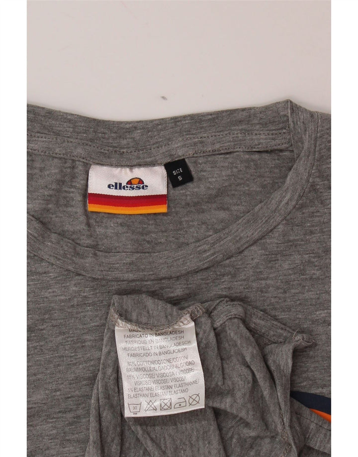 ELLESSE T-shirt graphique pour femme UK 10 Petit coton moucheté gris