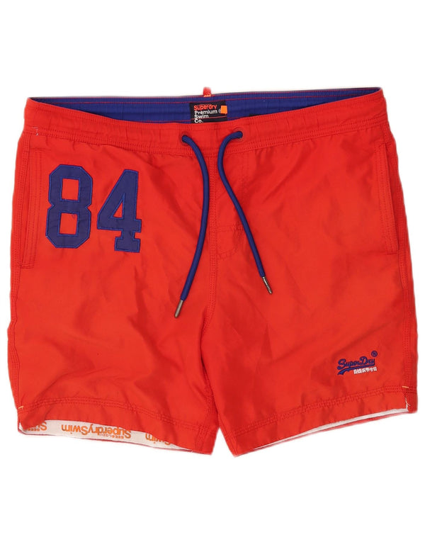 Superdry Short de Bain Graphique Homme Rouge Moyen Polyester