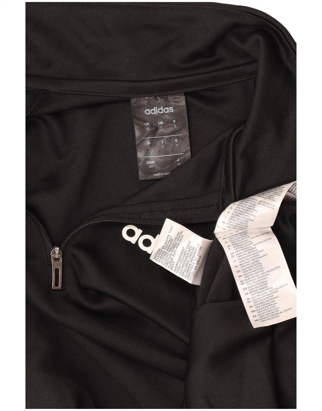 Adidas Hommes Climalite Zip Neck Pull Survêtement Top Petit Noir Polyester