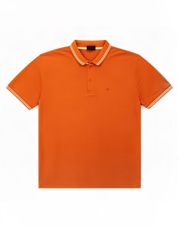 Champion Polo Homme Rayé Orange Moyen