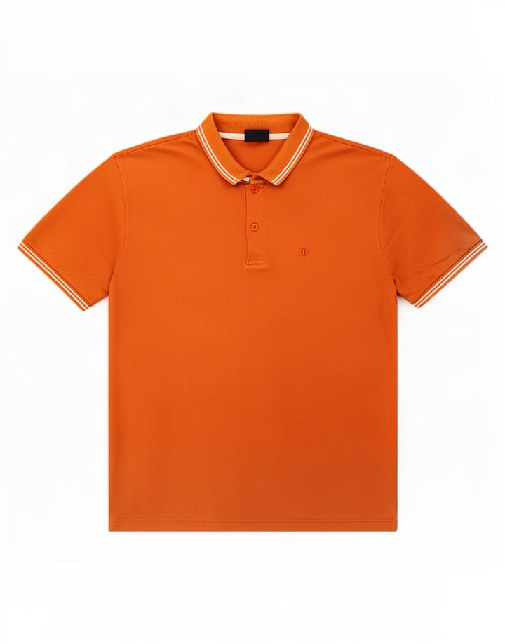 Champion Polo Homme Rayé Orange Moyen