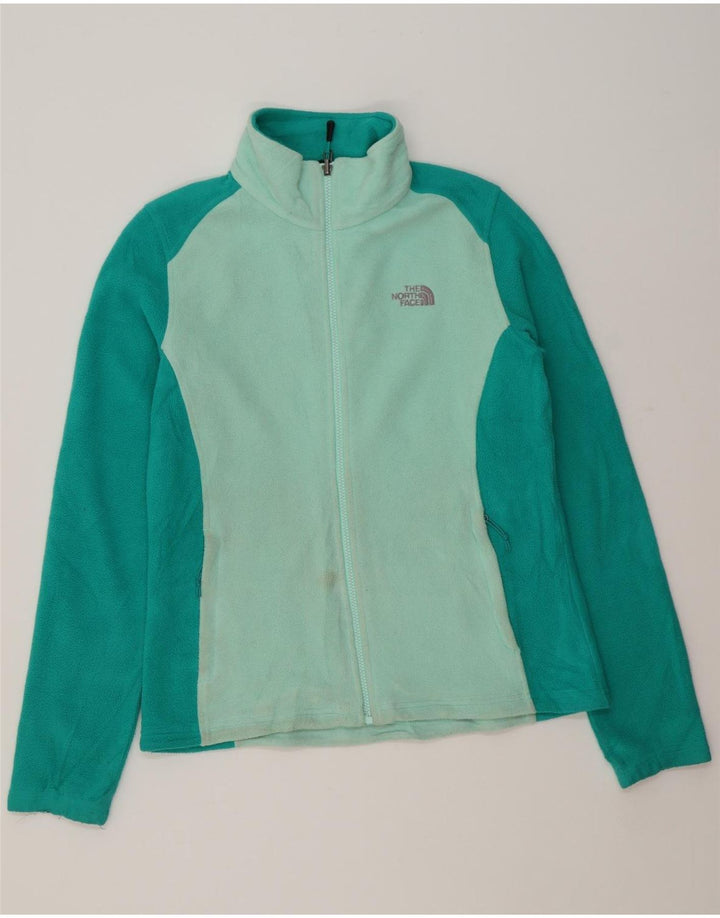 THE NORTH FACE Womens Fleece Jacket UK 14 Medium Turquoise Colourblock Vintage The North Face and Second-Hand The North Face from Messina Hembry 
